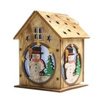 1pc natal led luz casa de madeira bonito árvore pendurado ornamentos decoração do feriado 1pc natal led luz casa de madeira bonito árvore pendurado ornamentos decoração do feriado