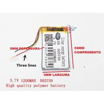 (1pc) Pilha Bateria 3 Fios 3,7v 1200mah 5mm X 37mm X 59mm