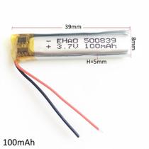 (1peça)bateria 100 Mah 3,7v 2 Fios 500839 5mmx08mmx39mm