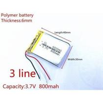 (1peca) Bateria nova com 3,7v 800mah 6mm X 30mm X 40mm A