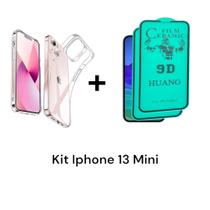 1UN Capa Capinha Transparente + 2UN Película 9D Cerâmica Para Iphone 13 Mini