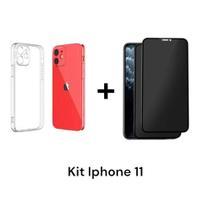 1UN Capa Capinha Transparente + 2UN Película Privacidade 3D De Vidro Para Iphone 11