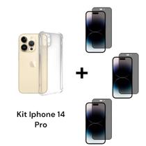 1UN Capa Capinha Transparente + 3UN Película De Vidro Privacidade Para Iphone 14 PRO 1UN Capa Capinha Transparente + 3UN Película De Vidro Privacidade Para Iphone 14 PRO