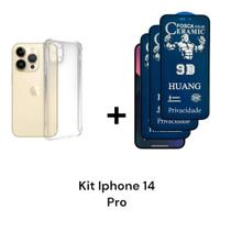 1UN Capa Transparente Anti Impacto + 3UN Películas Privacidade Fosca Para Iphone 14 PRO 1UN Capa Transparente Anti Impacto + 3UN Películas Privacidade Fosca Para Iphone 14 PRO