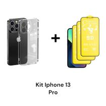 1UN Capa Transparente Anti Impacto Para Iphone 13 PRO + 3UN Películas 9D Fosca Flexível 1UN Capa Transparente Anti Impacto Para Iphone 13 PRO + 3UN Películas 9D Fosca Flexível