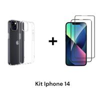 1UN Capinha Capa Anti Impacto + 2UN Película De Vidro 3D Para Iphone 14