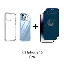 1UN Capinha Capa Transparente + 2UN Películas Fosca 9D Privacidade Para Iphone 15 PRO 1UN Capinha Capa Transparente + 2UN Películas Fosca 9D Privacidade Para Iphone 15 PRO