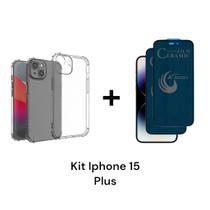 1UN Capinha Transparente + 2UN Película Fosca 9D Privacidade para Iphone 15 PLUS 1UN Capinha Transparente + 2UN Película Fosca 9D Privacidade para Iphone 15 PLUS