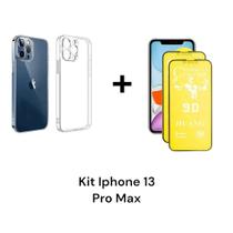 1UN Capinha Transparente Anti Impacto + 2UN Película Fosca Flexível 9D Para Iphone 13 PRO MAX 1UN Capinha Transparente Anti Impacto + 2UN Película Fosca Flexível 9D Para Iphone 13 PRO MAX
