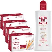1UN Hidratante 400ml e 4 Sabonetes Leite De Aveia Davene 1UN Hidratante 400ml e 4 Sabonetes Leite De Aveia Davene