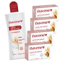 1UN Hidratante Leite De Aveia 400ml e 4 Sabonetes Aveia e Óleo de Amendoas Davene 1UN Hidratante Leite De Aveia 400ml e 4 Sabonetes Aveia e Óleo de Amendoas Davene