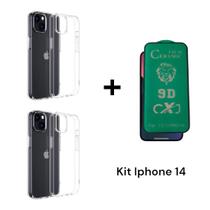 1UN Película Flexível De Cerâmica 9D + 2UN Capa Capinha Anti Impacto Para Iphone 14