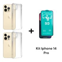 1UN Película Flexível Fosca + 2UN Capa Capinha Transparente Para Iphone 14 PRO