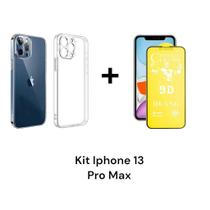 1UN Película Fosca 9D Para Iphone 13 PRO MAX + 1UN Capa Capinha Anti Impacto Transparente
