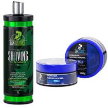 1UN Shaving Gel para Barbear Mentol 1L + 1UN Creme Modelador e Fixador Efeito Teia 150g - LGN Barber