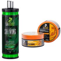 1UN Shaving Gel para Barbear Mentol 1L + 1UN Pasta para Pentear Efeito Matte 150g - LGN Barber