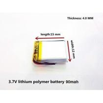 (1unidade)bateria 3,7v 90mah 4mm X 12mm X 15mm 401215