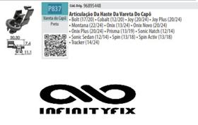 1Unidade Grampo Articulação Haste Vareta Capô Onix Spin Cobalt Prisma 96895448-P837