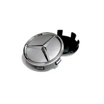 1x Calota centro de roda mercedes prata 75mm