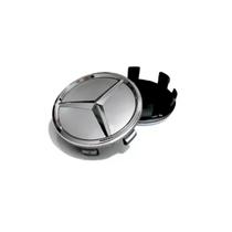 1X Calota Centro De Roda Mercedes Prata 75Mm