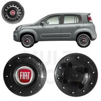 1x Calota Centro Roda Aro 14 Fiat Uno 2010 A 2022 Preto