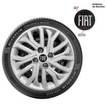 1X Calota Fiat Mobi Argo Cronos Aro15 Emblema Aluminio 296Cp