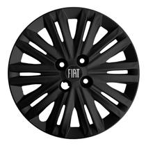 1x Calota PUNTO IDEA SIENA Aro 15 Preto com emblema 208cp