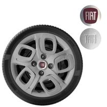 1x Calota UNO PALIO MOBI WAY Aro 14 Grafite Logo Metal 223cb