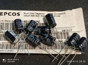 1x Capacitor Eletrolítico 100uf/63v 85º 8x11,5mm Epcos