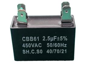 1x Capacitor Partida 2,5uf/450v Faston 37x15x25mm Cbb61