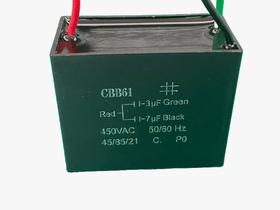 1x Capacitor Partida 3+7uf/450v Fio 58x30x48mm Cbb61