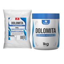 1x Dolomita Clareadora 500g SACO e 1x Dolomita Clareadora 1kg POTE para Ski Care Máscara Facial e Esfoliação Corporal