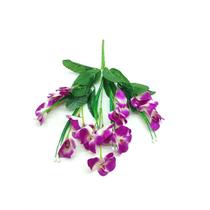 1x Flor Artificial Orquideas Buquês Com 5 Galhos