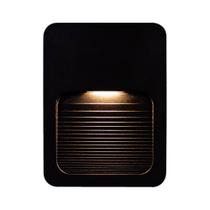 1x Luminária Balizador Fit Slim PRETO Ip65 Led 2w Para Parede Escada Muro Caixa 4x2 P/ Area Externa E Interna St1337