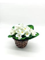 1x Plantinha Buquê De Violetas Flores Artificiais Com Folha