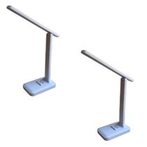 2 Abajur Luminária De Mesa Articulável 12 Leds Recarregável
