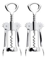 2 Abridor De Garrafa Saca Rolha Vinho Gourmet Mix Cor Aço Inoxidável