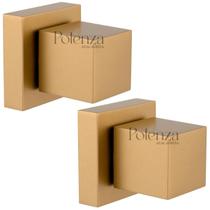 2 Acabamento Dourado Quadrado Registro Padrão Deca Metal