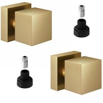 2 Acabamento Quadrado Metal Dourado + 2 Adaptador Registro Docol 2 Acabamento Quadrado Metal Dourado + 2 Adaptador Registro Docol
