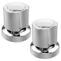 2 Acabamento Registro C40 Metal Cromado Base Padrão Deca 16 Estrias Compatível Pressão Gaveta Geral
