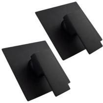 2 Acabamento Registro Monocomando Preto Chuveiro Base Deca