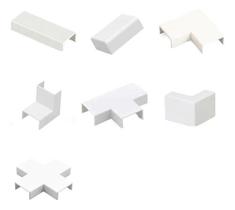 2 Acabamentos De Canaleta Branca 20x10mm Cotovelo Joelh Curv