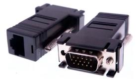 2 Adaptador Extensor Vga Video Via Cabo Rede Rj45 - 1 Par
