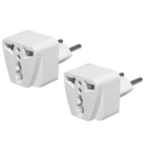 2 Adaptador Tomada Universal Padrão Europeu Uk Para Brasil