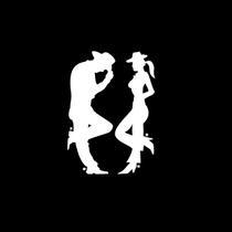 2 Adesivo Cowboy CowGirl 20 cm x 14 cm - Branco 2 Adesivo Cowboy CowGirl 20 cm x 14 cm - Branco