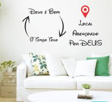 2 Adesivo Decorativo de Frases Deus é Bom e Local Abençoado 2 Adesivo Decorativo de Frases Deus é Bom e Local Abençoado