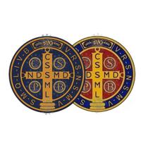 2 Adesivo Medalha de São Bento Anil Ouro Velho & Tradicional 6cm