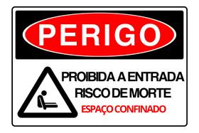 2 Adesivo Proibida Entrada Risco Morte Espaço Confinado