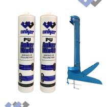 2 Adesivo Silicone Selante Pu40 Uso Geral + Aplicador