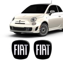 2 Adesivos Emblema Fiat 500 Preto Black 2009 Até 2017